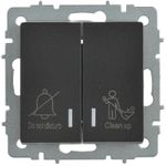 BRITE Выключатель 2-клавишный с индикацией для отелей 10А ВС10-2-9-БрЧ черный IEK