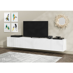 Тумба под телевизор напольная Белый глянец, Сканди, 213х35х50,2 см Стиль