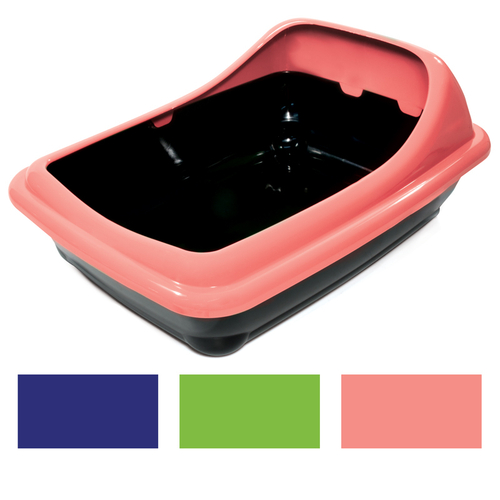 Туалет для кошек прямоугольный с ассиметричным бортом "Волна", 455*350*200мм