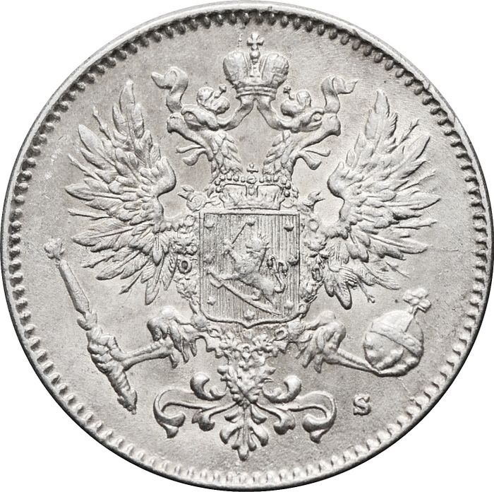 50 пенни 1916 S (монета для Финляндии) AU