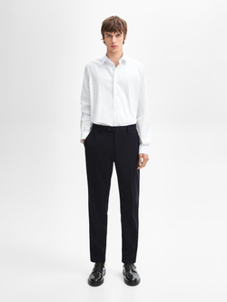 Massimo Dutti Рубашка облегающего кроя из эластичной ткани, белый