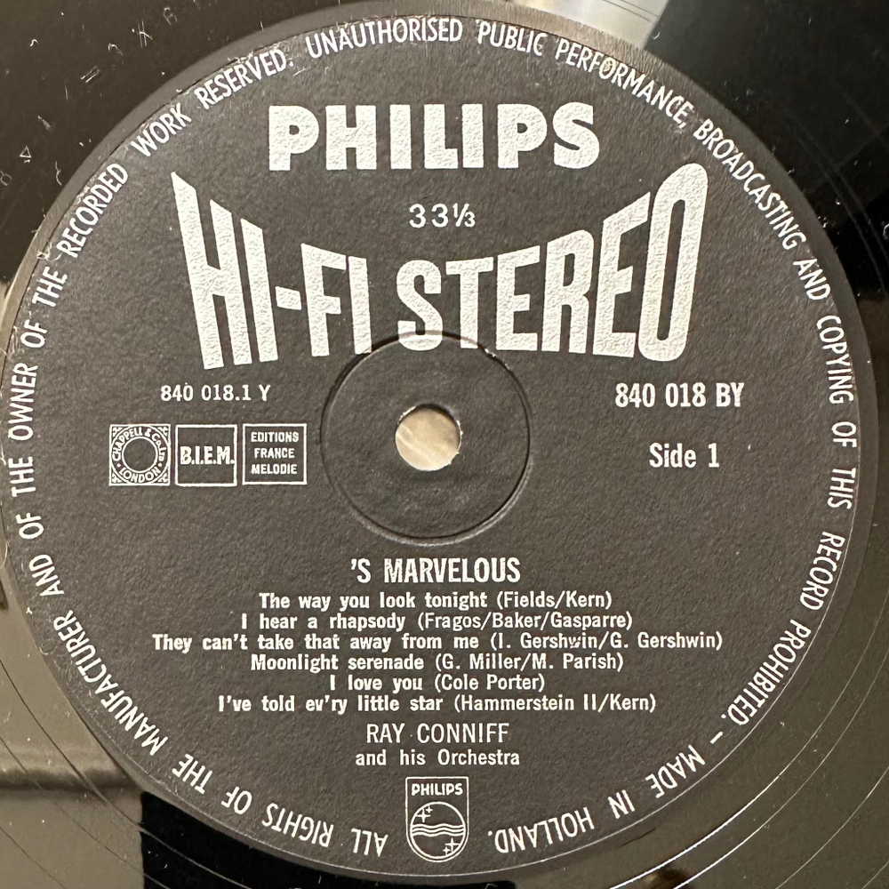 Ray Conniff And His Orchestr - 'S Marvelous (Голландия)