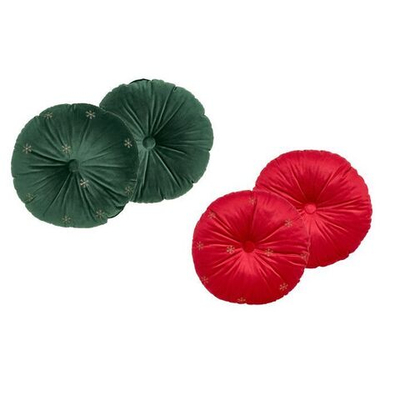 Подушка декоративная круглая "Снежинки" в ассортименте 43см