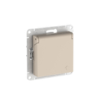 ATLASDESIGN РОЗЕТКА с заземл. со шторк. с крышкой, 16А,IP20,мех., быстрозажим. клем., ПЕСОЧНЫЙ