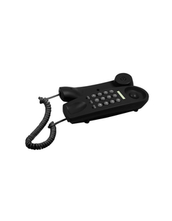 RITMIX RT-005 black (проводной телефон, повторный набор номера, настенная установка, кнопка выключения микрофона, регулятор громкости звонка)