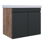 AVK4. Тумба навесная, 2 Двери, 800, коллекция (Агата, Cersanit Como, Дуб Крафт Золотой, Эмаль Графит матовая )