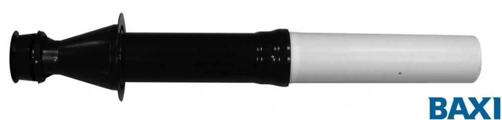 Вертикальный наконечник для коакс. трубы полипропиленовый диам. 80/125 мм, общая длина 1155 мм, длина наконечника 262 мм — антиобледeнительное исполнение. (KUG71413591)