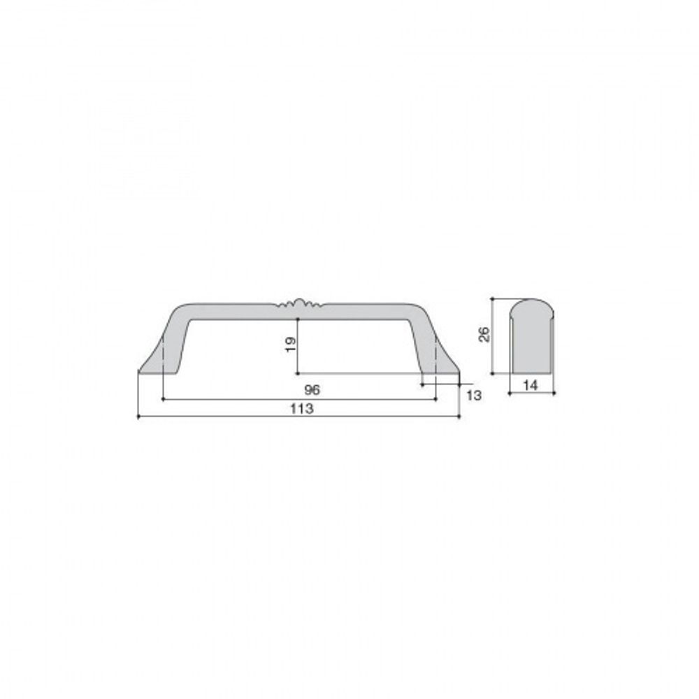 Ручка-скоба 96мм, отделка черный матовый