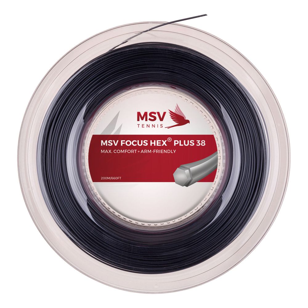 Струны теннисные MSV Focus-HEX Plus 38 String Reel 200m - Black