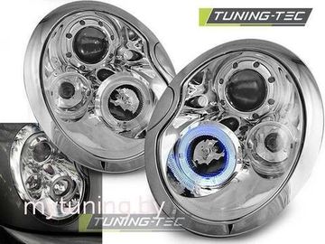 Передние фары angel eyes chrome для Mini Cooper R50 / R53