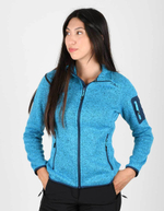 Толстовка флисовая CMP Women's Fleece Knit Tech 3H14746 Jacket, артикул 3H14746, цвет Azzurro/Lake (03LH)