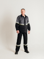 Костюм мужской летний «ЮЖНАЯ ШИРОТА» (куртка+брюки) цв.черный/серый