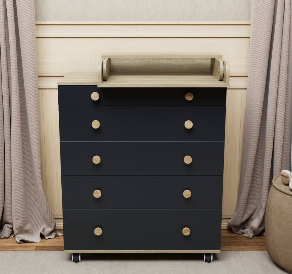 Комод Идеальный 800/5 цвет дуб/графит