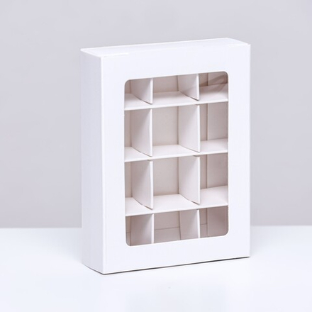Коробка-мини для конфет 12 штук, 11,5 х 8,7 х 2,5 белая