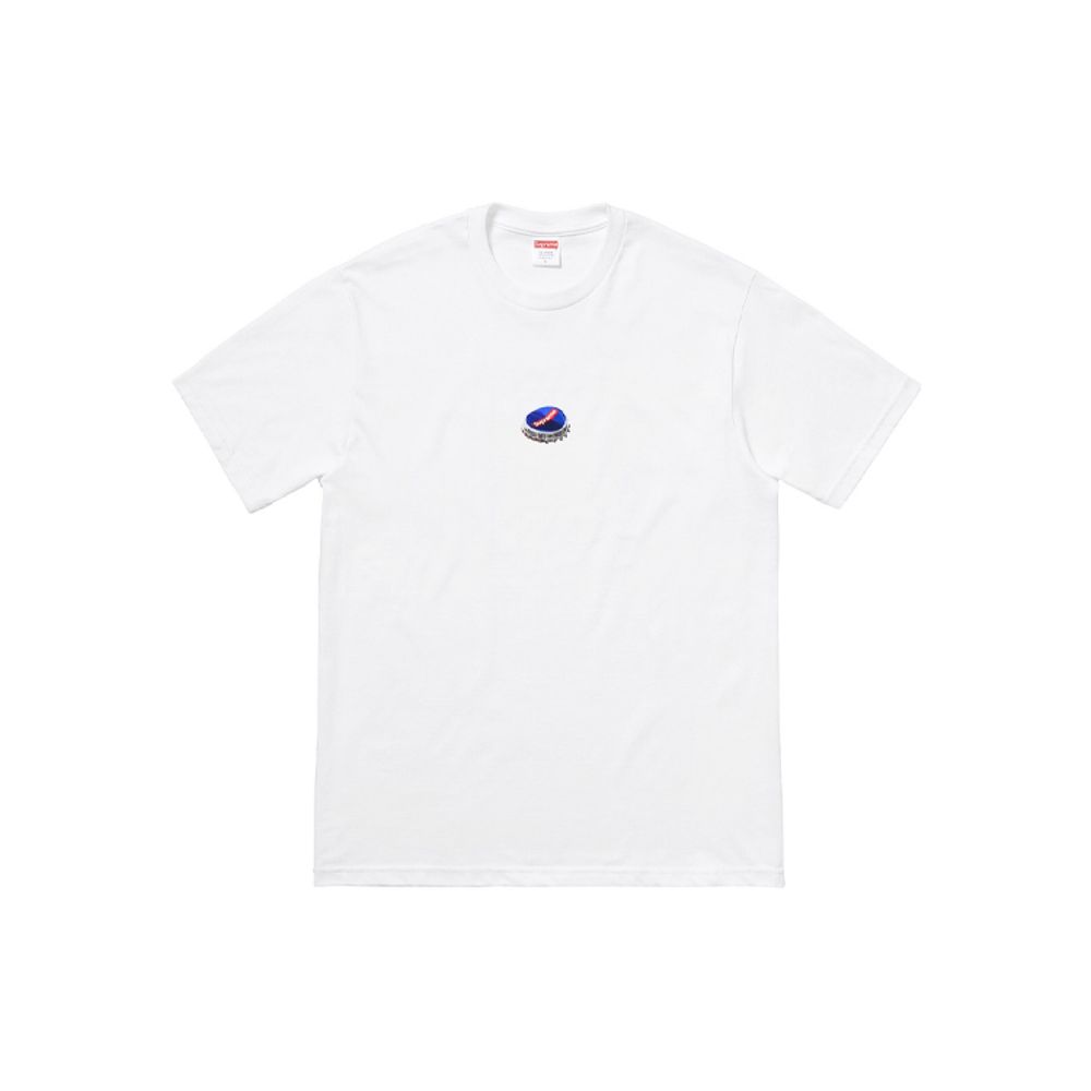 Supreme FW18 Bottle Cap Tee White Logo T