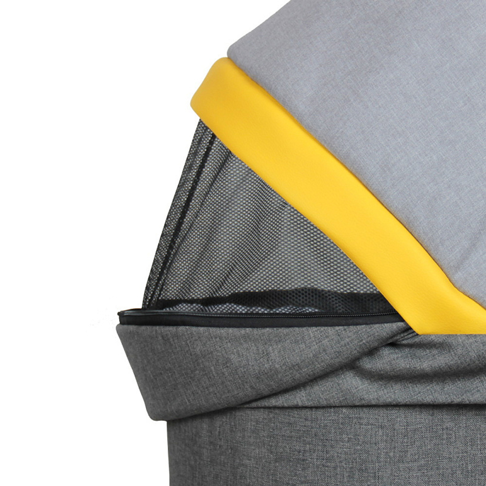 Детская коляска Alis Alvaro 2 в 1 Al 02 т.серый+св.серый+желтая кожа