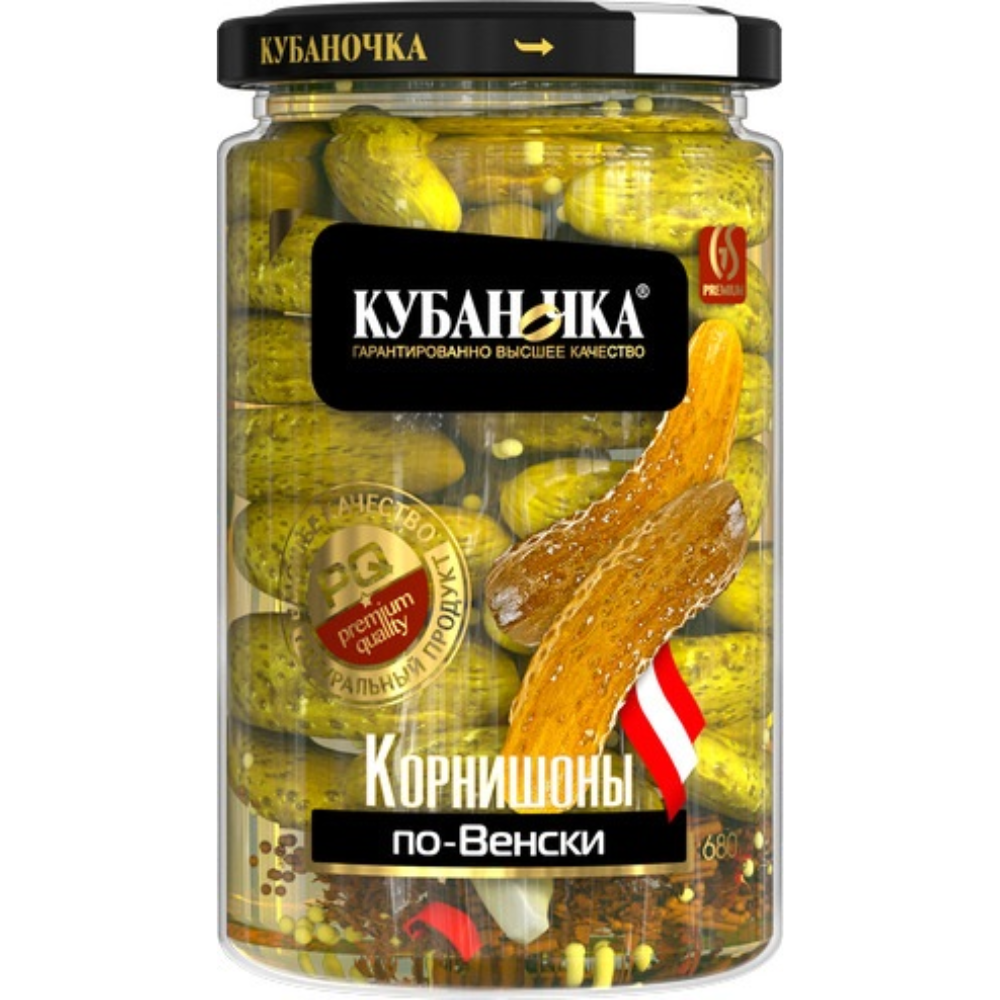 Огурчики Кубаночка корнишоны 360 гр
