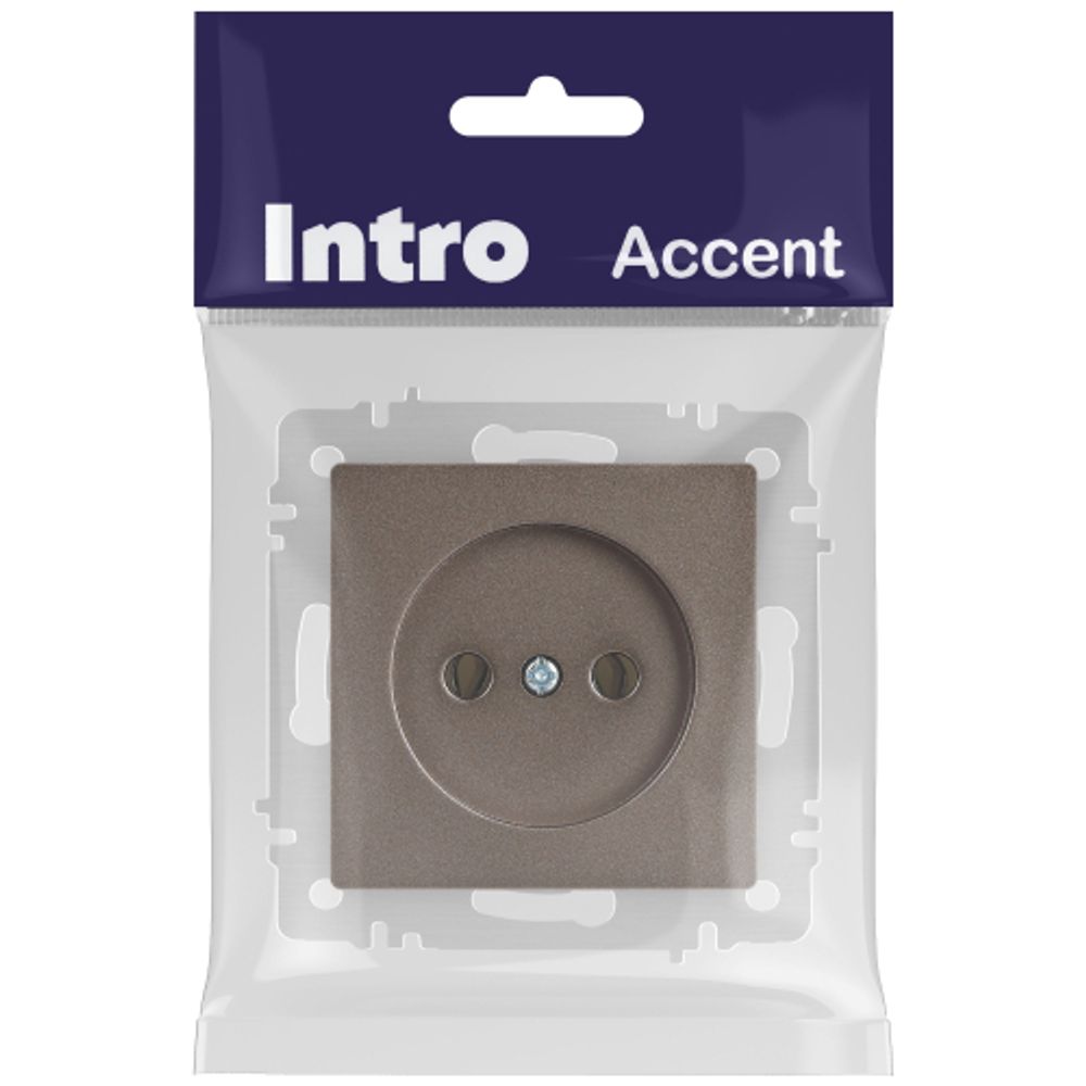 Розетка Intro Accent 6-201-08 2P 16А-250В IP20 СУ AL/CU бронза