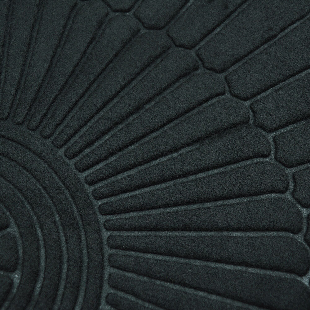 Коврик 45*75см придверный УЮТ Классик полукруглый, черный