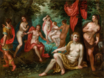 Ян Брейгель Старший. Диана и Актеон (Diana and Actaeon). 1610-е. 36 х 47. Медь, масло. Частное собрание.