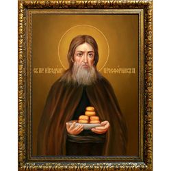 Никодим Печерский, преподобный просфорник. Икона на холсте.