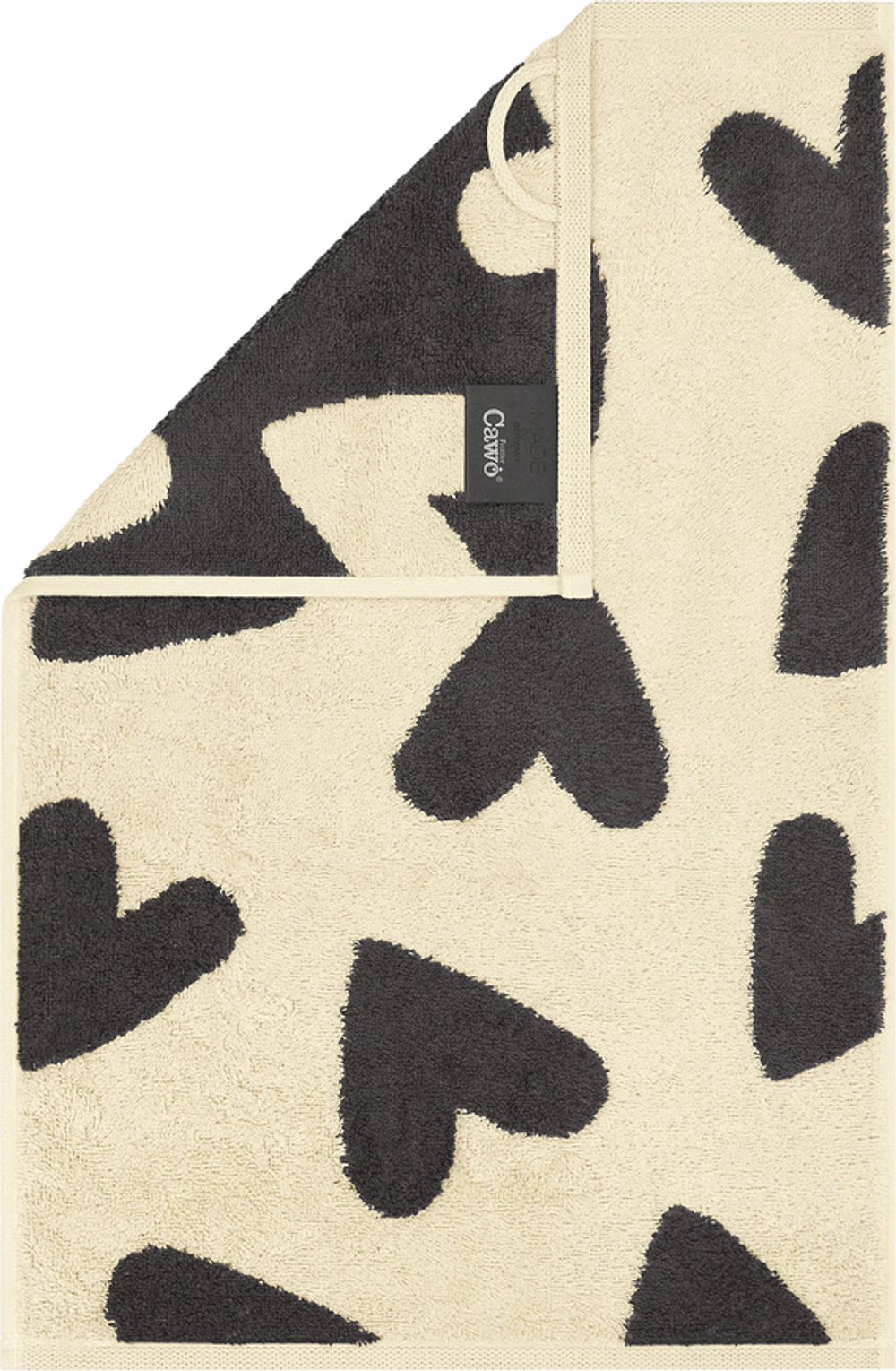 Полотенце для лица и рук cawo hearts, хлопок, 30 , серое · арт. fabr 6275 30/50 37