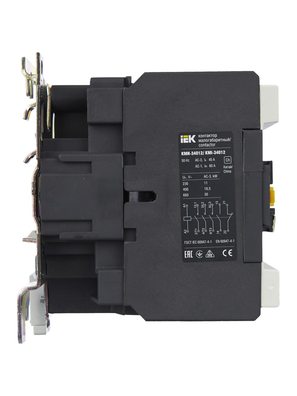Контактор КМИ-34012 40А 400В/АС3 1NO;1NC IEK