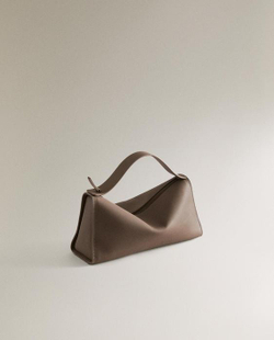 ZARA HOME МИНИ-КОЖАНАЯ СУМКА, СЕРО-КОРИЧНЕВЫЙ