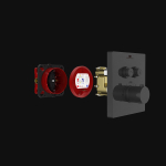 Душевой комплект Vincea Inspire VSFW-3I21T1RMB встраиваемый, термостатический, 2 режима, черный