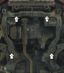 Усиленная защита Motodor картера двигателя, кпп. 2 мм, сталь. для Hyundai Elantra XD Tagaz 2008-2012,Hyundai Elantra 2000-2006 арт.00925