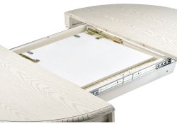 Деревянный стол Альфред 110(160)х110х80 слоновая кость с золотой патиной