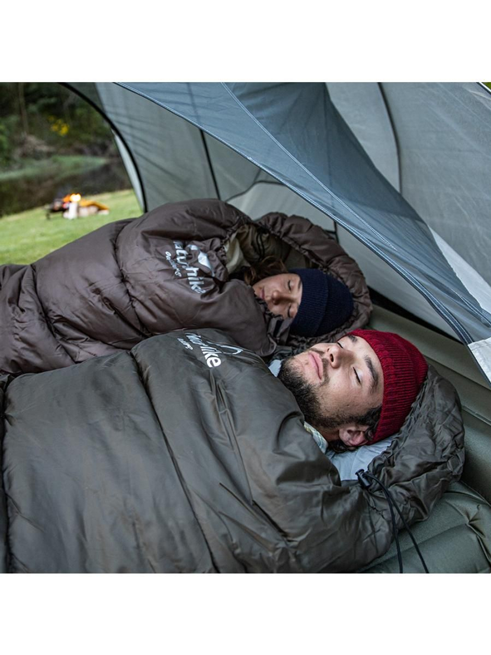 Спальный мешок Naturehike U Series Двойной хлопок осень-зима зеленый U150, молния слева, 6927595764398L