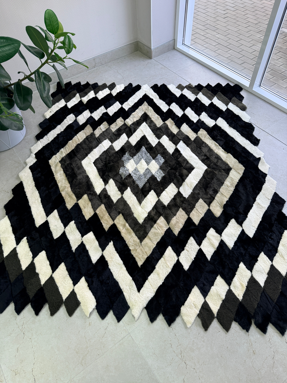 Покрывало меховое ковер из шкуры овчины