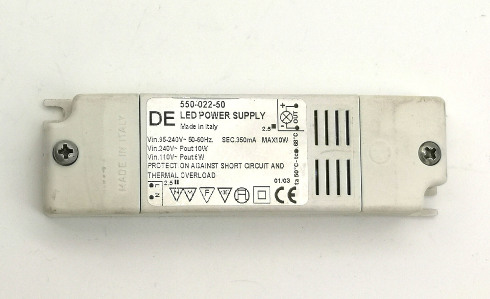 Блок питания светодиодов DE 550-022-50 10W 240V (--)