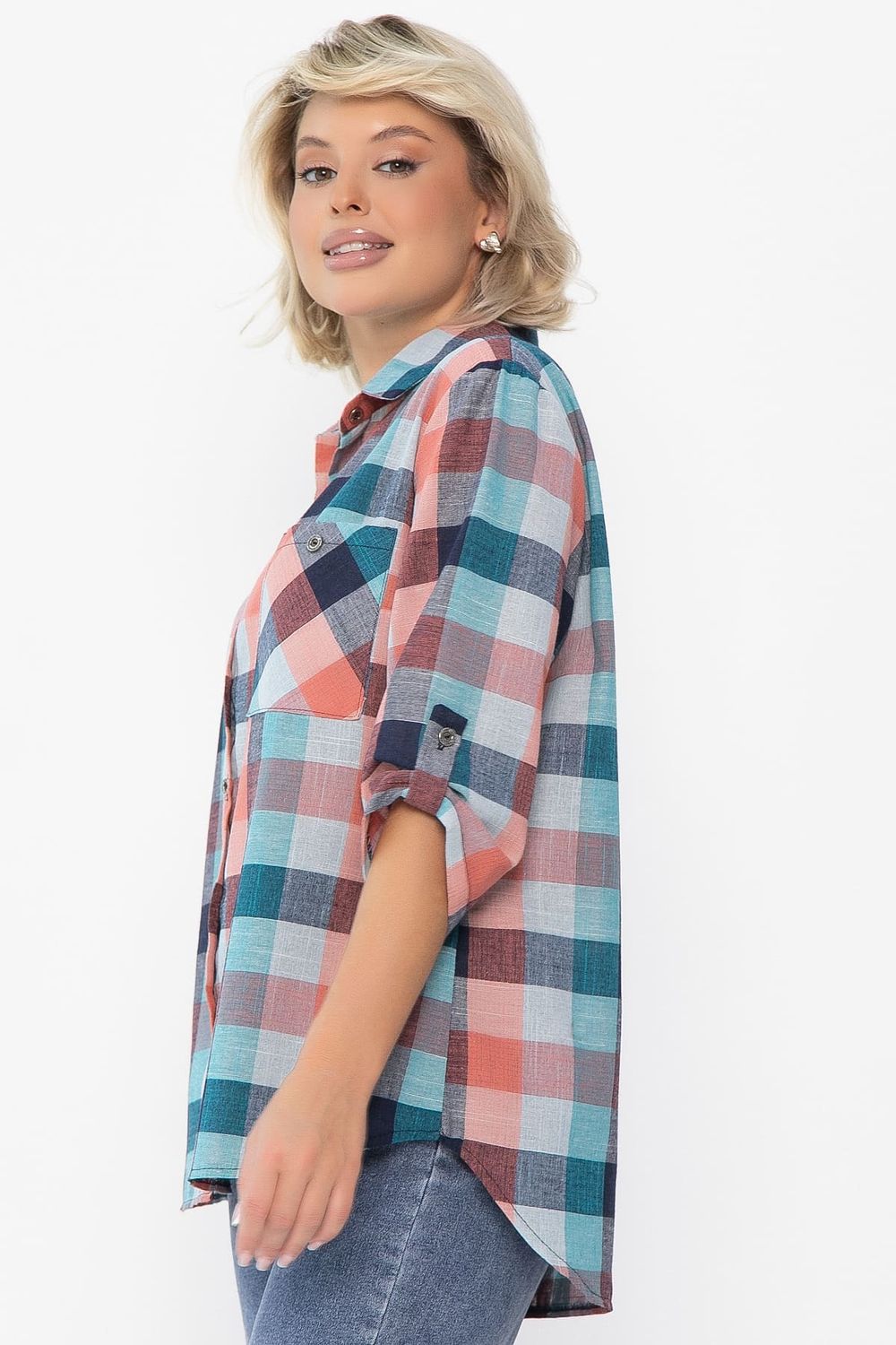 Рубашка Аланта НЬЮ (зелено-оранжевая) Б14038-18М LT Collection