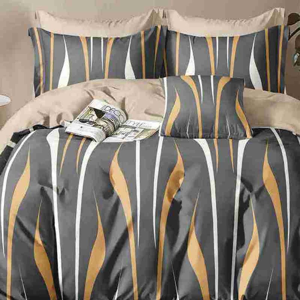 Комплект постельного белья "АВТ. 739", сатин, 100% хлопок, Россия. Пододеяльник на молнии!!!