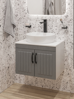 Тумба под раковину со столешницей DIWO Сочи 60 подвесная, антрацит