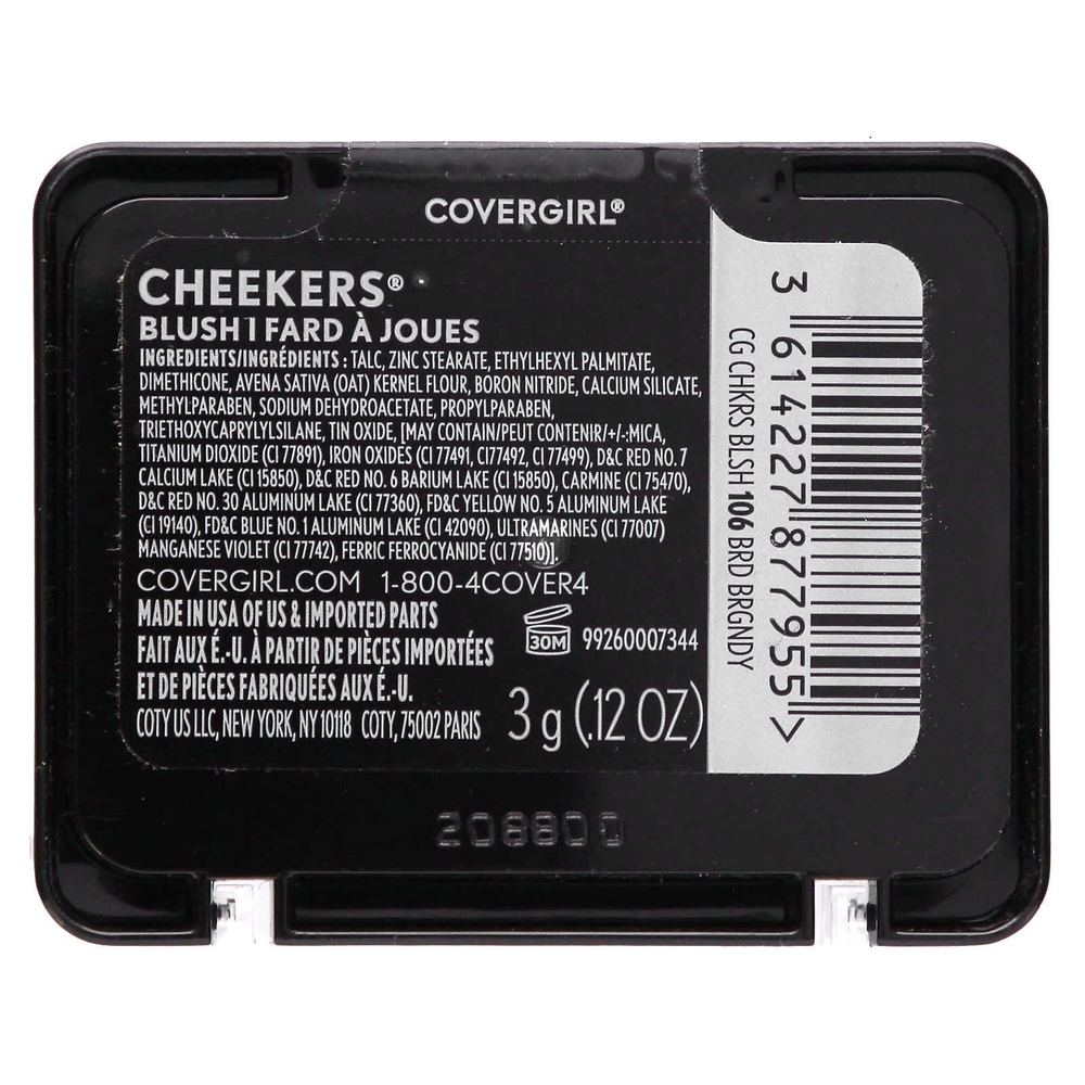 Covergirl, Cheekers Blush, оттенок 106 бордо-бордовый, 3 г (0,12 унции)