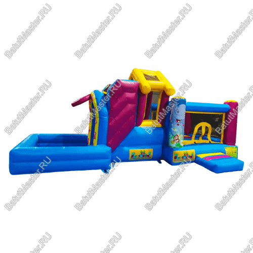 Детский надувной батут "Цирковой слоник"