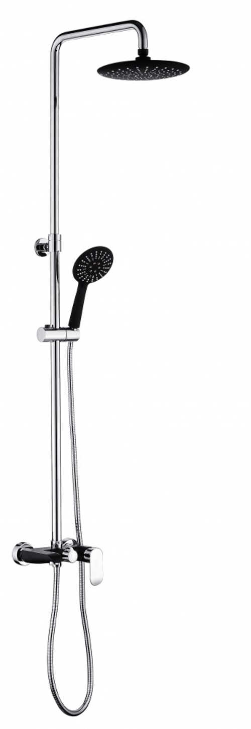 22062-C Душевой релинг (черный,хром) GANZER  (4/1шт)