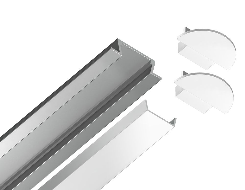 Ambrella Алюминиевый профиль встраиваемый 21.5*6.8 для светодиодной ленты до 11мм Alum Profile GP1001AL