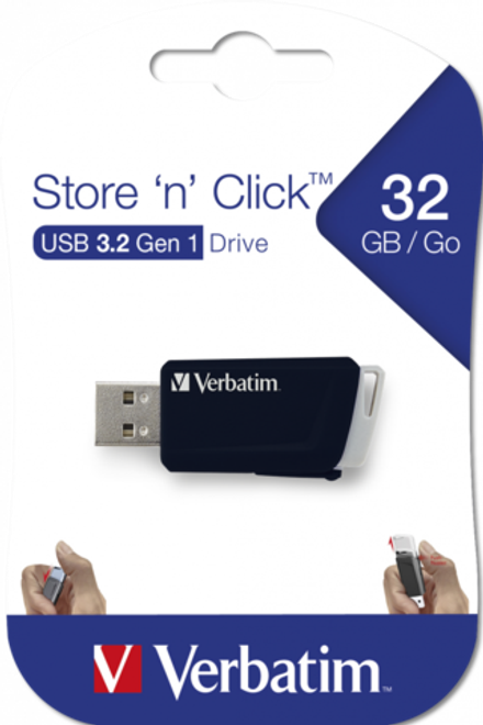 Флеш-накопитель Verbatim Store 'n' Click USB 3.2 Gen 1 32GB, R/W 80/25 МБ/с