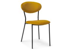 Стул на металлокаркасе Корсе желтый / черный глянец