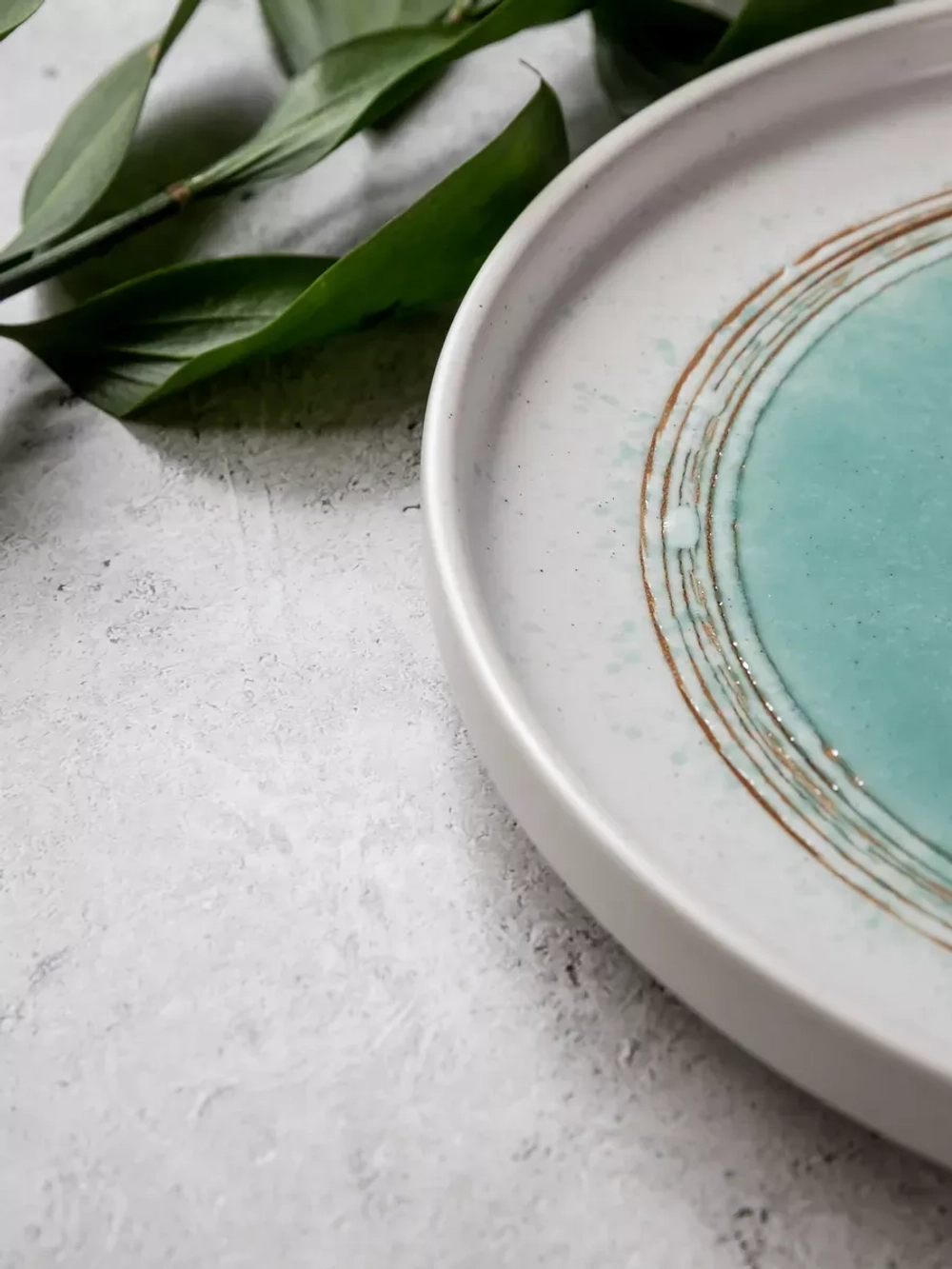 Тарелка с бортиком, Аквамариновое золото, диаметр 21 см 6 шт