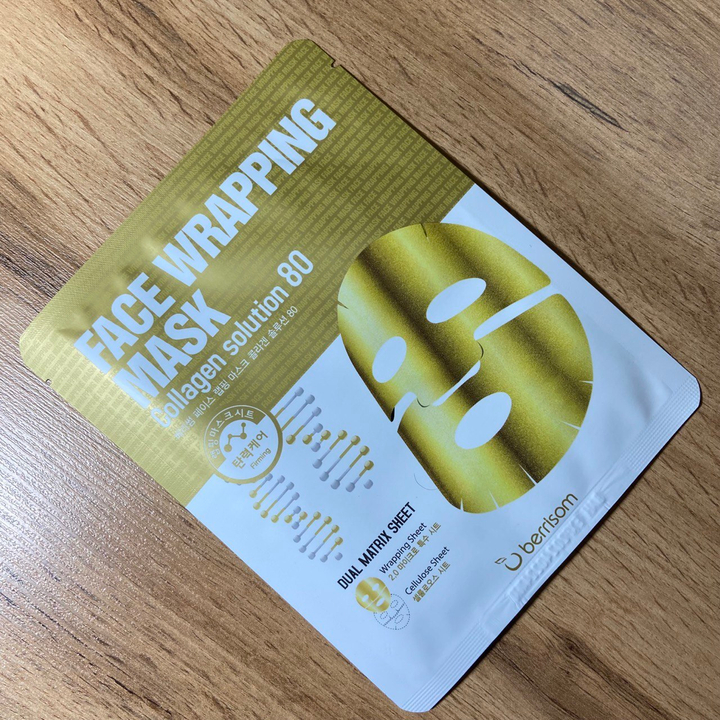 Маска-обертывание для лица Berrisom Face Wrapping Mask Collagen Solution 80 тканевая с коллагеном 27 мл