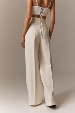 Брюки-палаццо молочно-белые