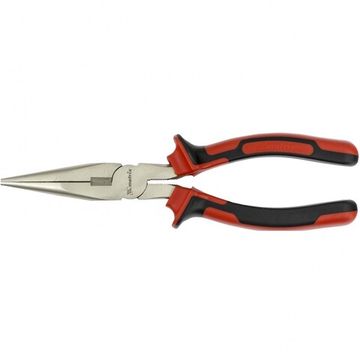 Длинногубцы NICKEL, 200 мм, прямые никелированные, двухкомпонентные рукоятки Matrix 17168