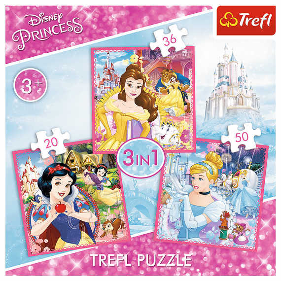 Puzzle &quot;3in1&quot; - The enchanted world of princesses / Disney Princess