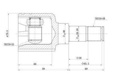 ШРУС внутренний L  FORD Focus II/C-Max/VOLVO S40 II /23x40x26 GANZ GIK04020