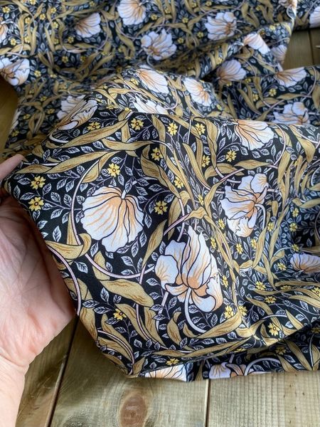 Pimpernel на черном, Моррис, 100% хлопок Handmade Fabrics 5